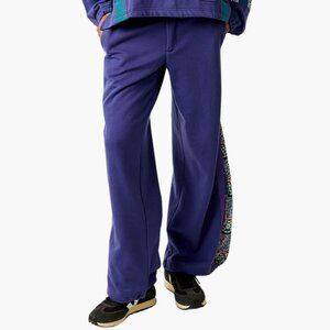 NWT size LARGE Free People Women's Blue Fp Movement Kickoff Cotton Terry Pants